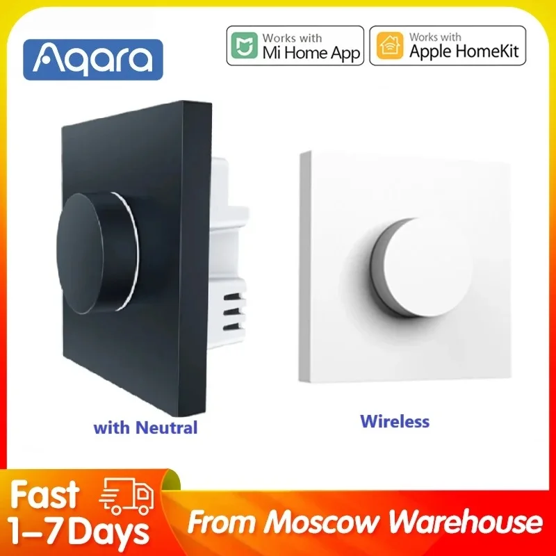 

Беспроводной регулятор яркости Aqara H1, с нейтральным поворотным выключателем, Zigbee 3,0, дистанционное управление для лампочек, для домашнего использования, Aqara Home
