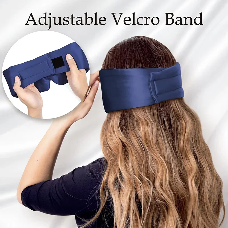Luxurious Mulberry Silk Sleep Mask - Ultra-Soft Light-Blocking Eyemask for Restful Sleep and Travel