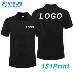 Men's Breathable Lapel Short-Sleeved Polo Shirt Mass Customization Printing Embroidery Logo Casual Comfortable Summer Shirt Top