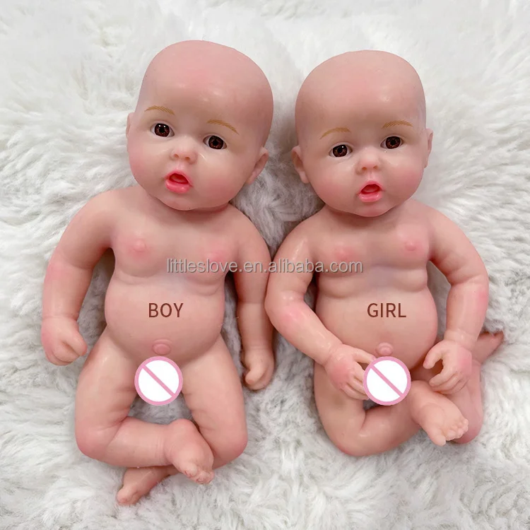 

6 Inch Customize Doll Mini Reborn Solid Silicone Baby Dolls Twins Full Body Silicone Reborn Doll