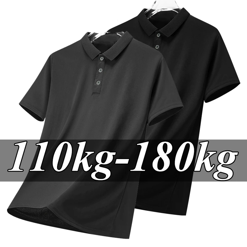 Hommes grande taille Polo surdimensionné 6XL 7XL été à manches courtes t-shirts noir ample homme chemise hommes vêtements Ropa Para Hombre