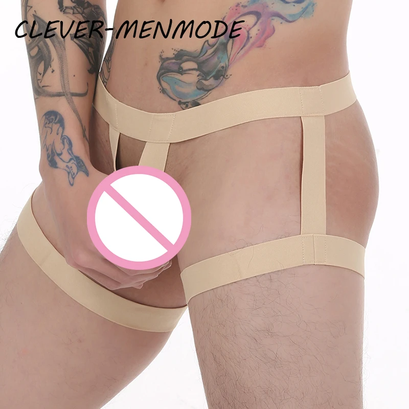 

CLEVER-MENMODE Men's Sexy Thong Bondage Underwear Legging Belt Cockring Suspender Band Fetish Flirting Erotic Lingerie