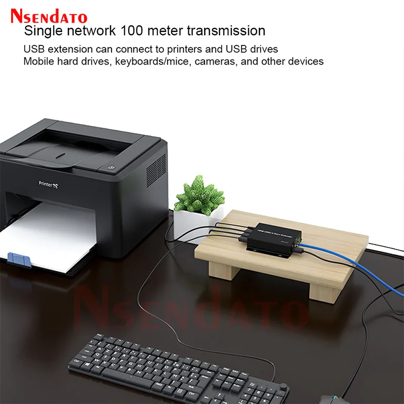 USB3.0 Extender 100M 4 Port USB 3.2 Gen 1 Extender over Rj45 Cat6 5Gbps High-Speed USB Extender Support RS232 & FSYNC For Camera