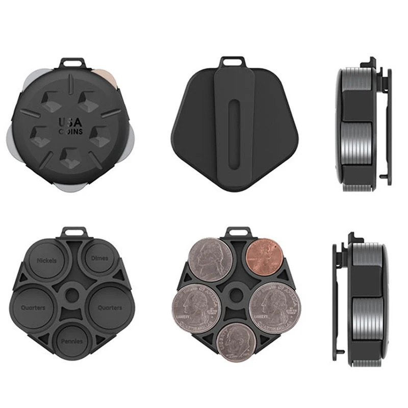 Plastic Coin Collection Purse Wallet Organizer Holder Mini Euro Dispenser Box