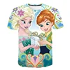 New Summer Frozen 2 T Shirt Anna Elsa Meisje 3d Digital Printing Kleding Tops Frozen Snow Queen Anna Elsa Cartoon Print Shirts 4