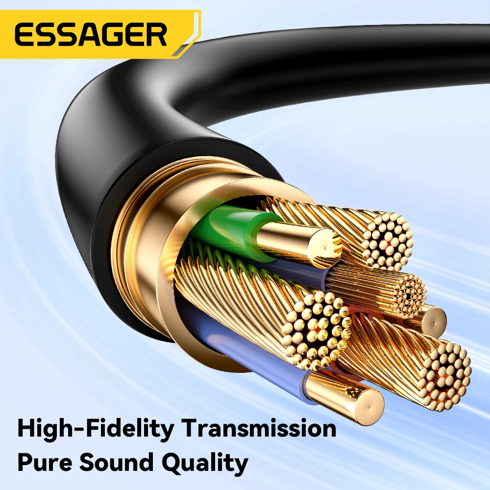 Essager Bluetooth 5.0 Aux Adapter Wireless Car Bluetooth Receiver USB to 3.5mm Jack Audio Music Mic Handsfree for Car Speaker
