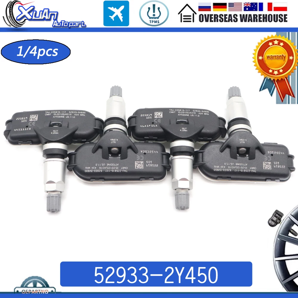 Система мониторинга давления в шинах 52933-2Y450 TPMS для Hyundai IX35 Kia Sportage 2013 2014 2015 433 МГц 529332Y450