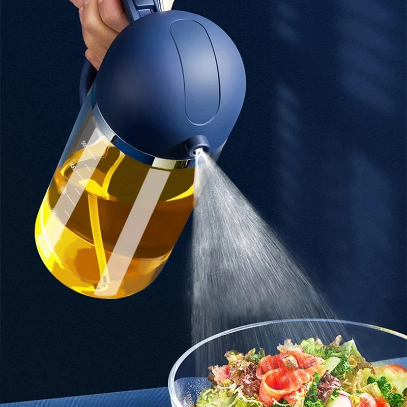 500ML 2 In 1 Oil Spray Bottle Kitchen Cooking Olive Oil Dispenser Dual-Purpose Outdoor BBQ Baking Soy Sauce Sprayer Accessories