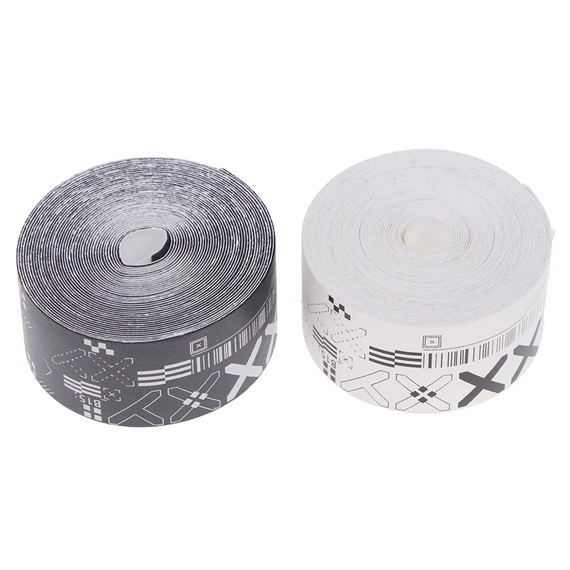 Racket Grip Tape Tennis Racket Tape 1Roll 500CM Black White Print Tennis Racket Paddle Head Protection Tape PU Stickers For Beach Pickleball Racket Sport Parts