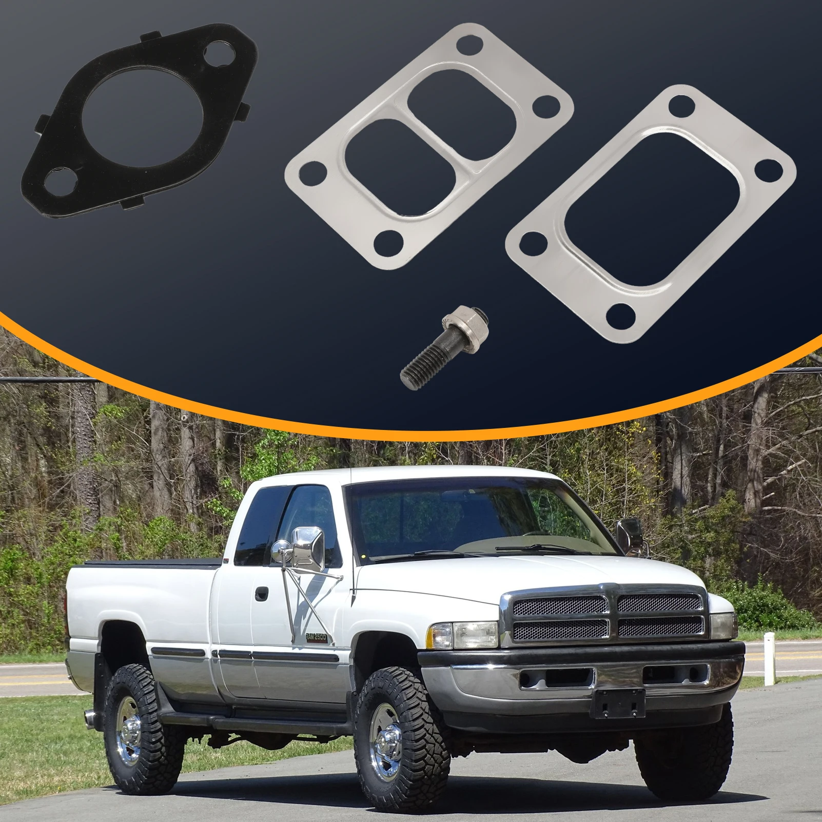 Exhaust Manifold Gaskets Stud Nut Kit for Cummins 5.9L,6.7L 24V 1998- 1045986 1045985 1045987
