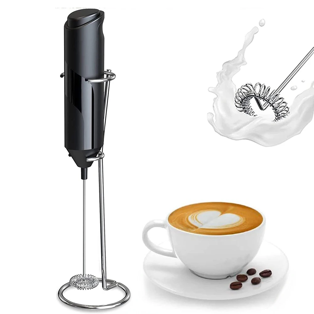 Electric Milk Frother Coffee Maker Handheld Whisk Beater Foam Maker Drink  Mixer With Stand Kitchen Milk Coffee Egg Stirring Tool - AliExpress