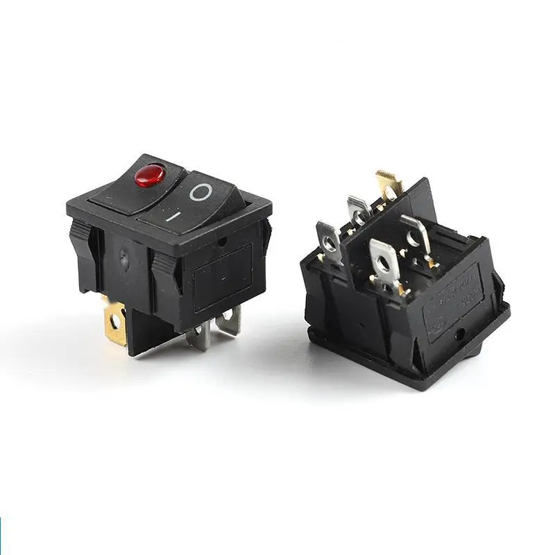 Bandeja para hornear eléctrica doble KCD5 con interruptor de luz Interruptor de barco de 5 pines/4 pines Interruptor doble cuadrado de doble llave