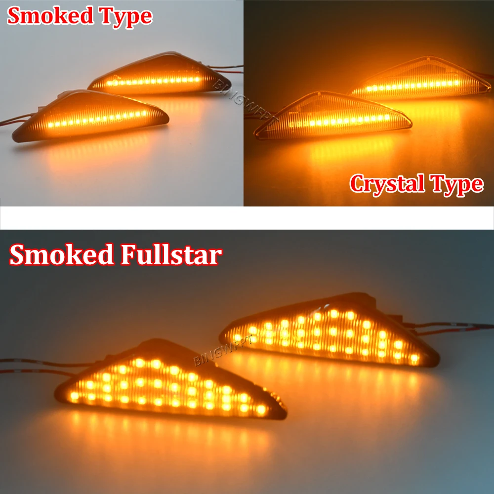 2PCS LED Side Marker Signal Light For BMW X5 E70 X6 E71 E72 X3 F25 Clear/Smoke Dynamic Flowing Sequential Blinker Lamp 4