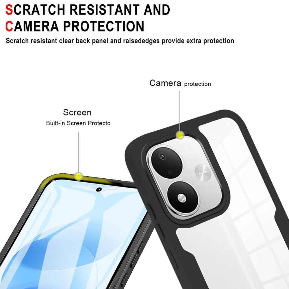 360° Full Body Shockproof Phone Case with Dual-Side Screen Protector