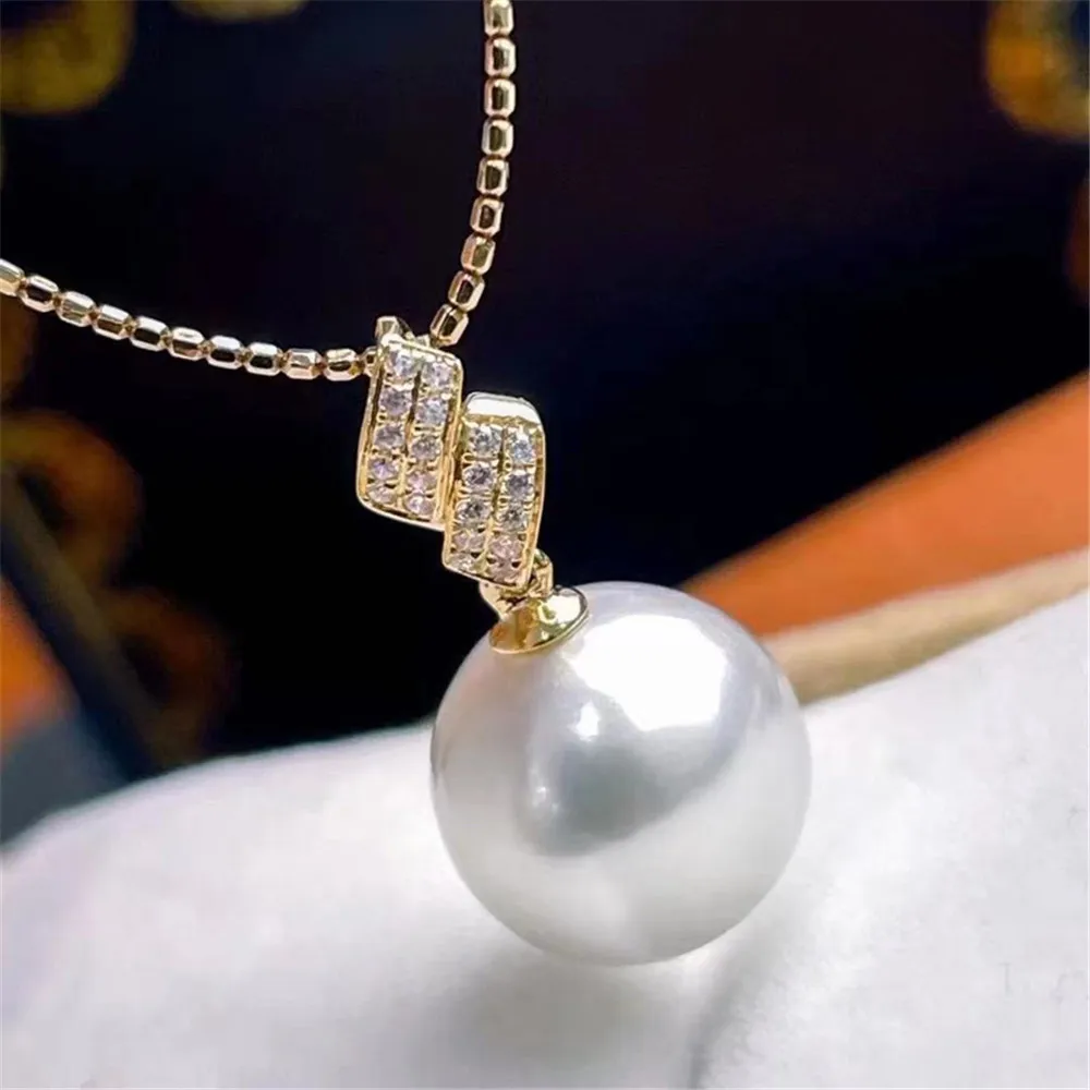 

DIY Pearl Accessories S925 Sterling Silver Small Pendant Empty Holder K Gold Gold Silver Pendant with 8-12mm Beads