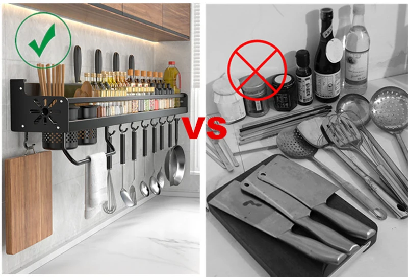 Description Picture 3 of itemKitchen Storage Rack Without Punching Multi-functional Household Wall-mounted Chopsticks And Knife Holder