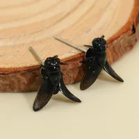 1pair Creative Abstract Flies Earrings for Women Funny Simulation Fly Insect Stud Earrings Party Jewelry Men and Women Gift - Image 5