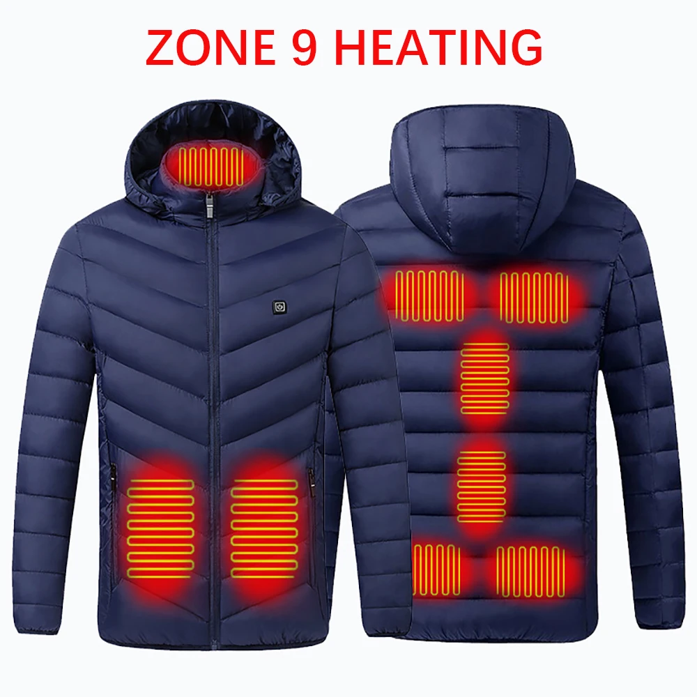 Chaqueta térmica para mujeres y hombres con batería de 5 V, 11 zonas de  calefacción, abrigo calefactable, capucha desmontable