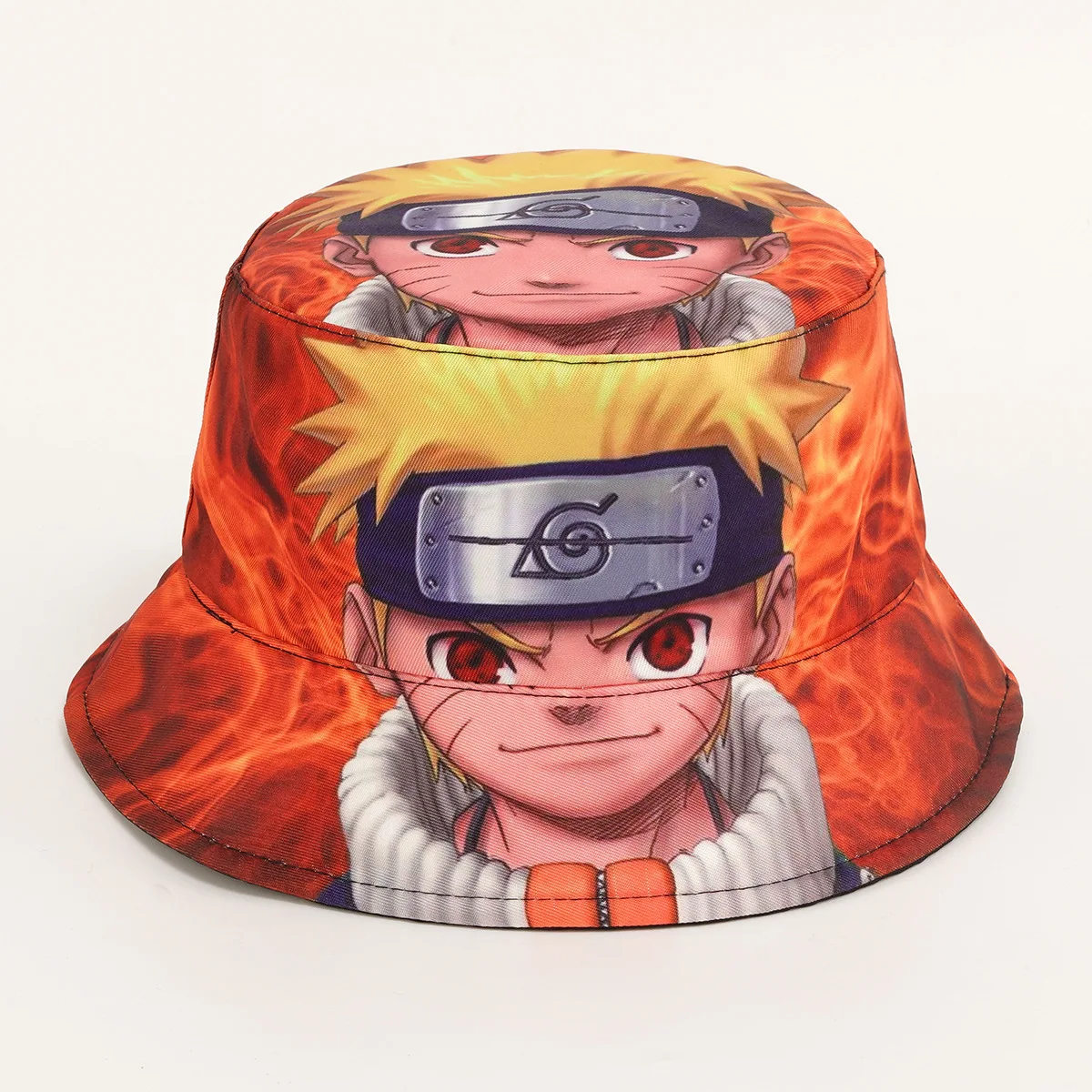 Anime Figure Printed Rufy Zoro Nami Naruto Hat For Children Cartoon Bucket Fisherman Hat Cute Character Child Size Hat For Gift