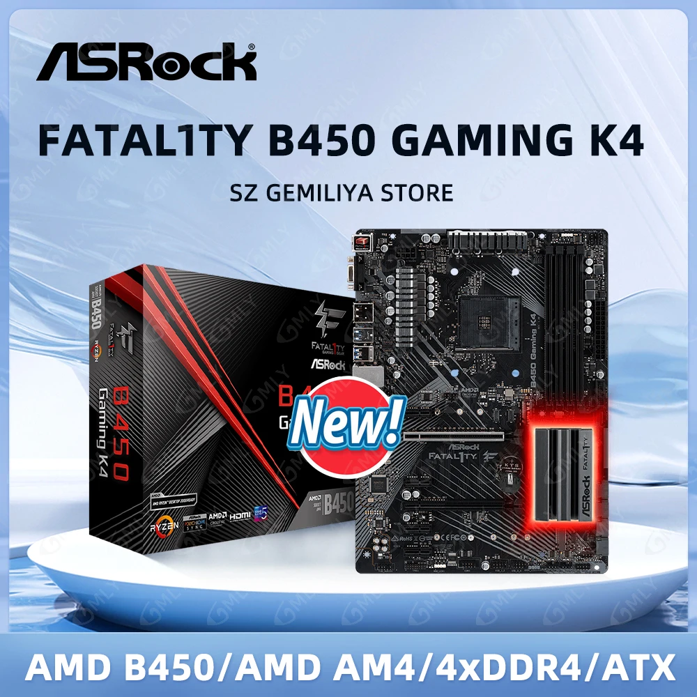 マザーボード Fatal1ty B450 Gaming K4 ASRock-Fatal1tyゲーミングK4マザーボード,AMD B450, AM4, DDR4