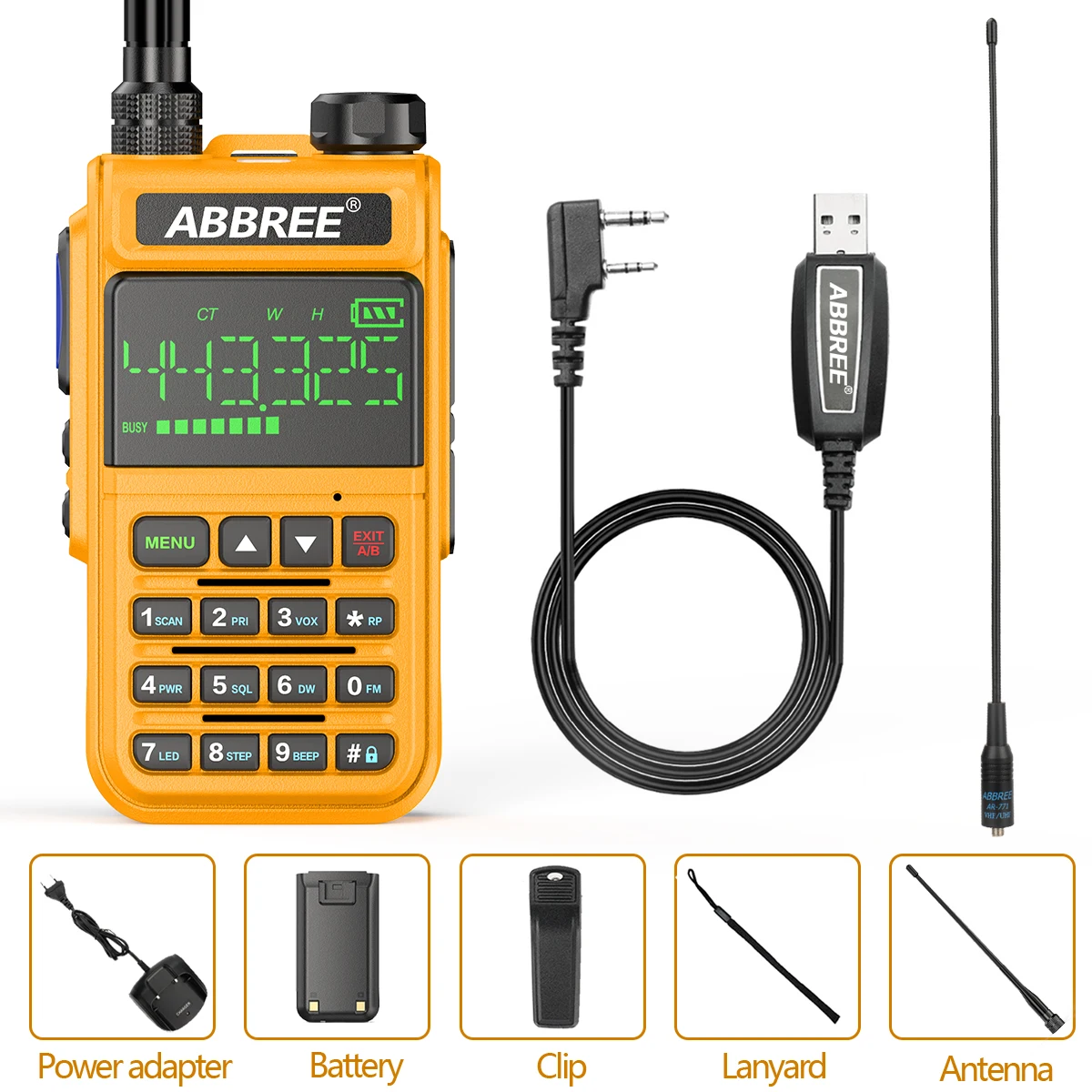 best buy walkie talkie ABBREE AR-518 6 Bands Amateur Ham Two Way Radio 256CH Air Band Walkie Talkie VOX DTMF SOS LCD Color Police Scanner Aviation 2 way radio Walkie Talkie