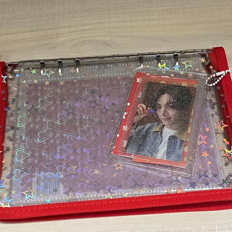 Red Star Glitter DIY Binder for Photocards and Planning