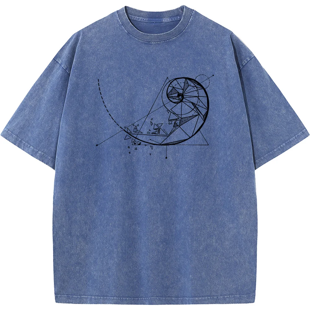 

Bleach T shirt Bleached T-shirt Washed TShirt,Men's Short-Sleeved T-shirt with Geometric Lines