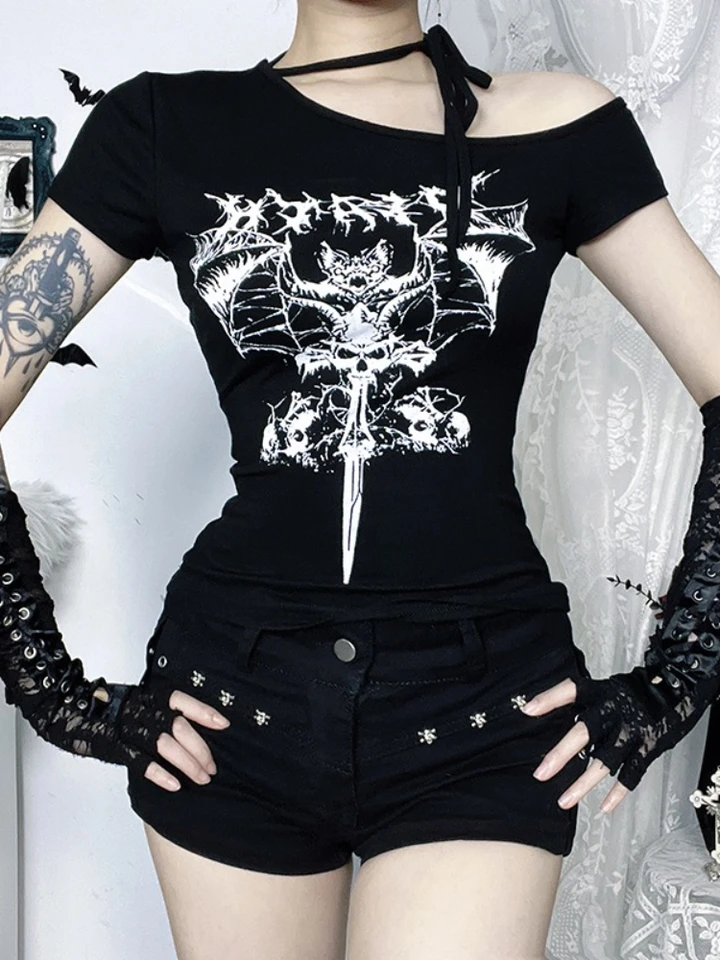 AltGoth Streetwear Gothic T-shirt Women Y2k E-girl Harajuku Grunge