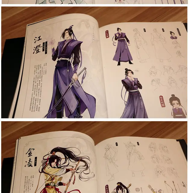 Anime oficial mo dao zu shi animação arte livro definições de personagens  ilustrações originais pinturas obras