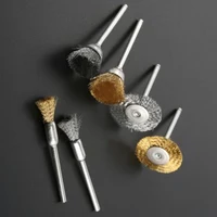 9pcs Brass Steel Wire Wheel Brush Polishing Grinder Accessories Rotary Electric Tool Kit For Engraver Steel Polishing Grinding 2
