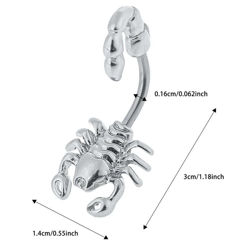 Simple Piercing Belly Button Buckle Ring Fashion Accessories Scorpion Shape Piercing Buckle Ring Punk Body Jewelry Accessories