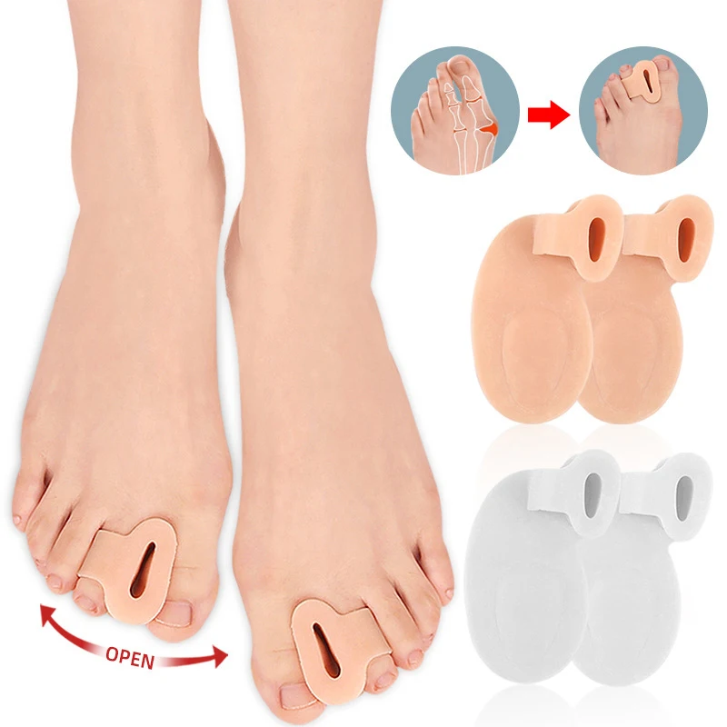 

2Pcs Forefoot Pads Silicone Gel Thumb Corrector Bunion Foot Toe Hallux Valgus Protector Separator Finger
