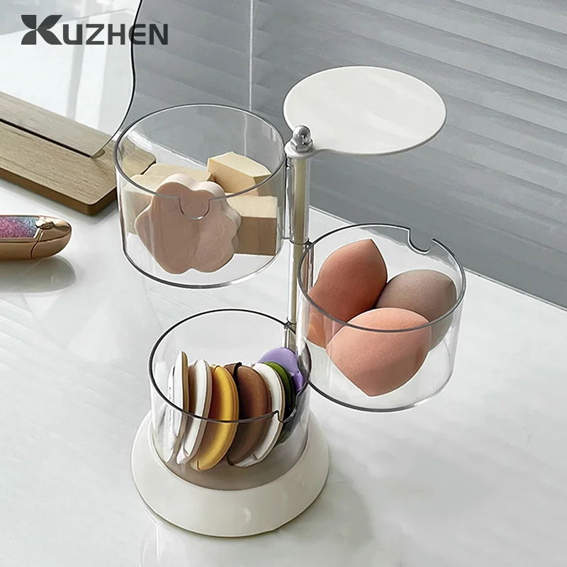 

Прозрачная многослойная вращающаяся коробка для хранения пудры, 2/3/4 слоев