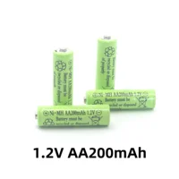 Ni-MH AA Battery 200mAh 1.2V | 2A Fast Charge, Compatible with Flashlights/Solar Lights 5