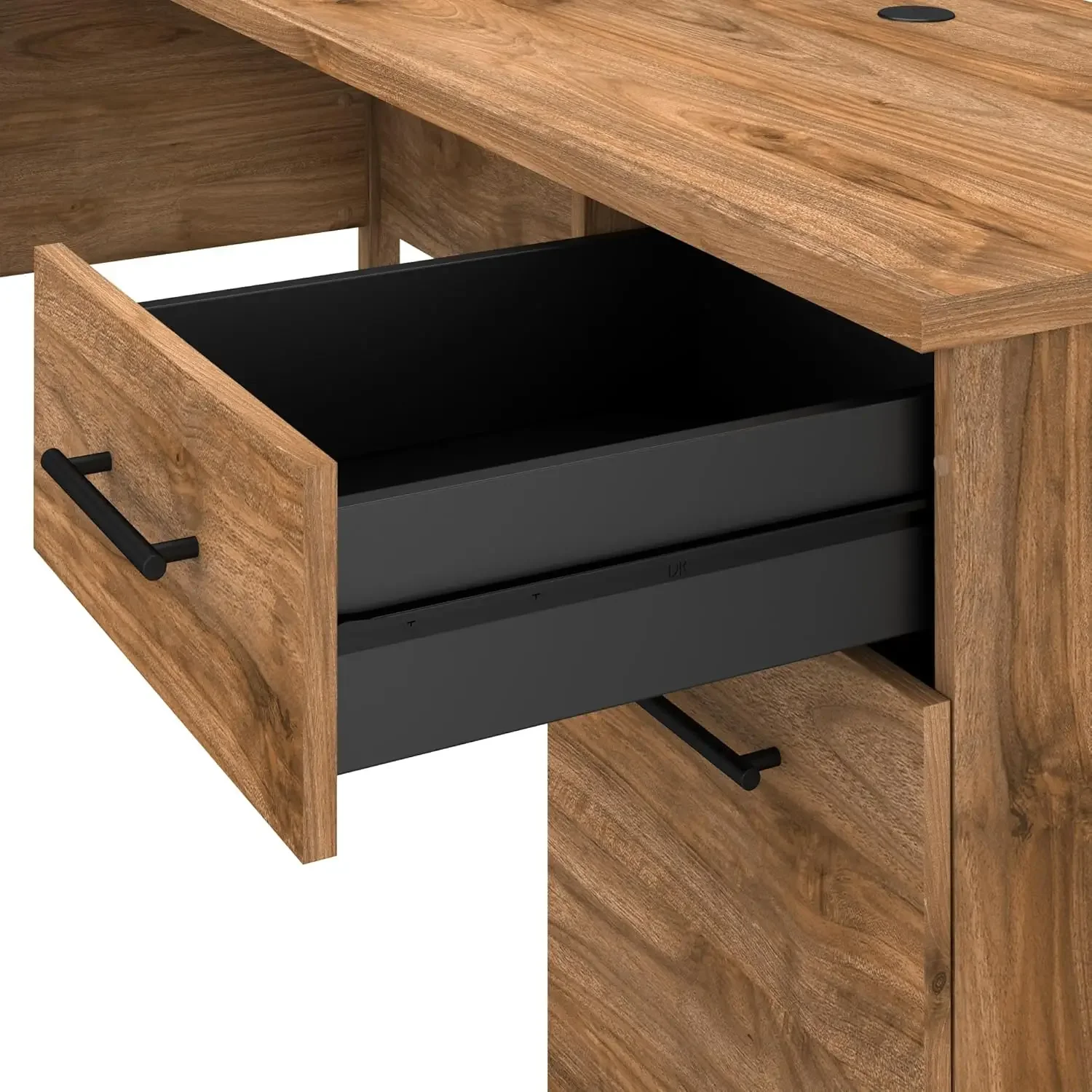 Bush Furniture Somerset 72W Office Desk with Drawers and Storage in Fresh Walnut | Large Wooden Computer Table for Home Office W 4