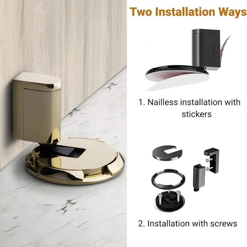 Mechanical Door Stop Heavy Duty Door Stopper Magnetic Stop Adjustable Holder Non-punch Suction Furniture Hardware