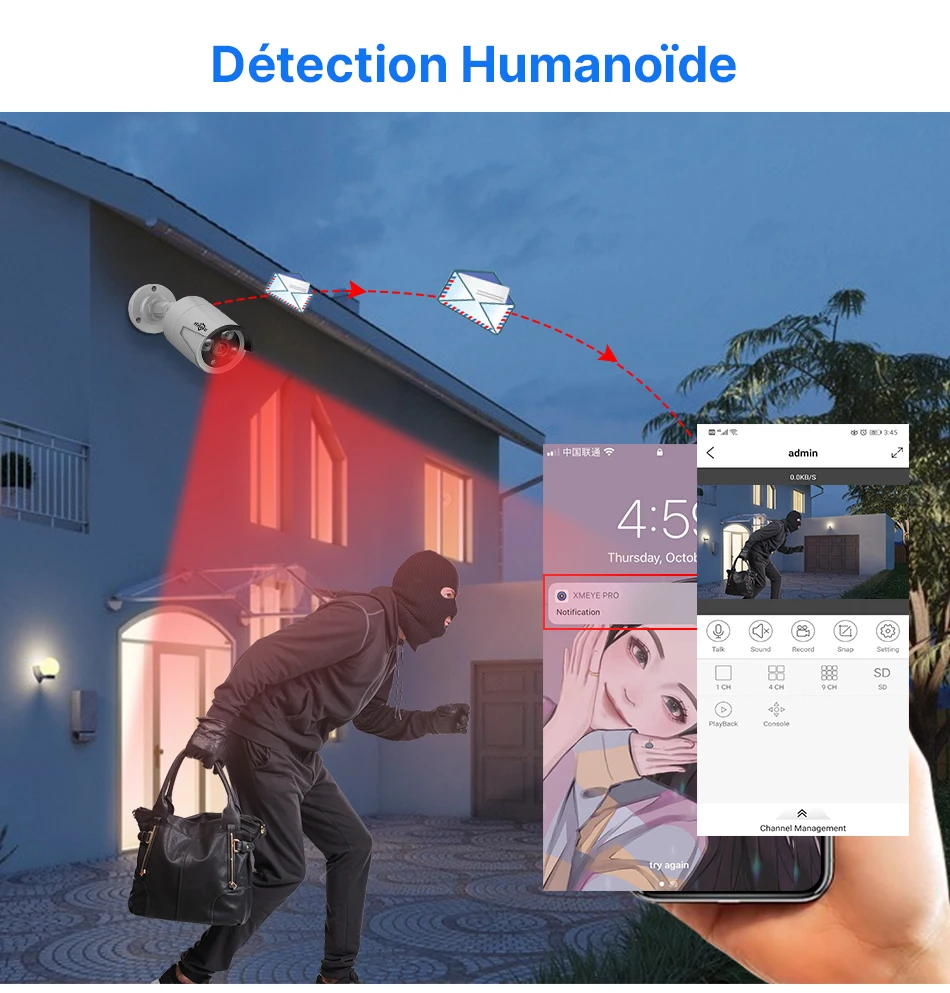 Hiseeu 5MP CCTV 10CH 4K NVR POE ONVIF Kit Caméra IP Camera Voiture Vigilância De Recul Security Protection Appareille Photo De Video Surveillance Maison pour La Maison Extérieure Camara Exterior