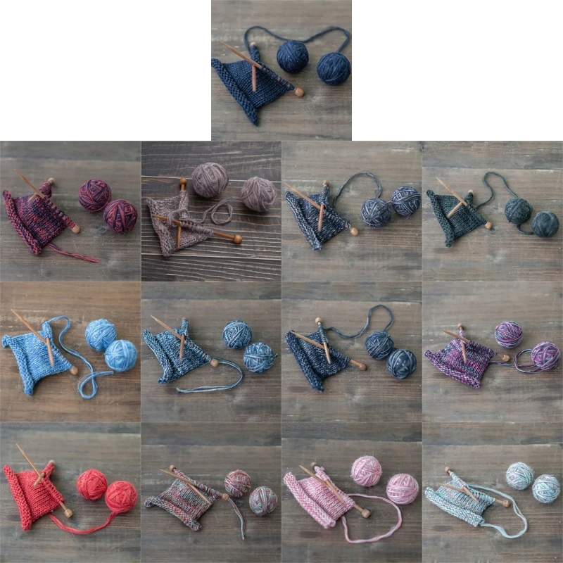 

Реквизит для детской фотостудии, незавершенный вязаный шар из шерстяной пряжи, реквизит для фотосессии новорожденных, Прямая