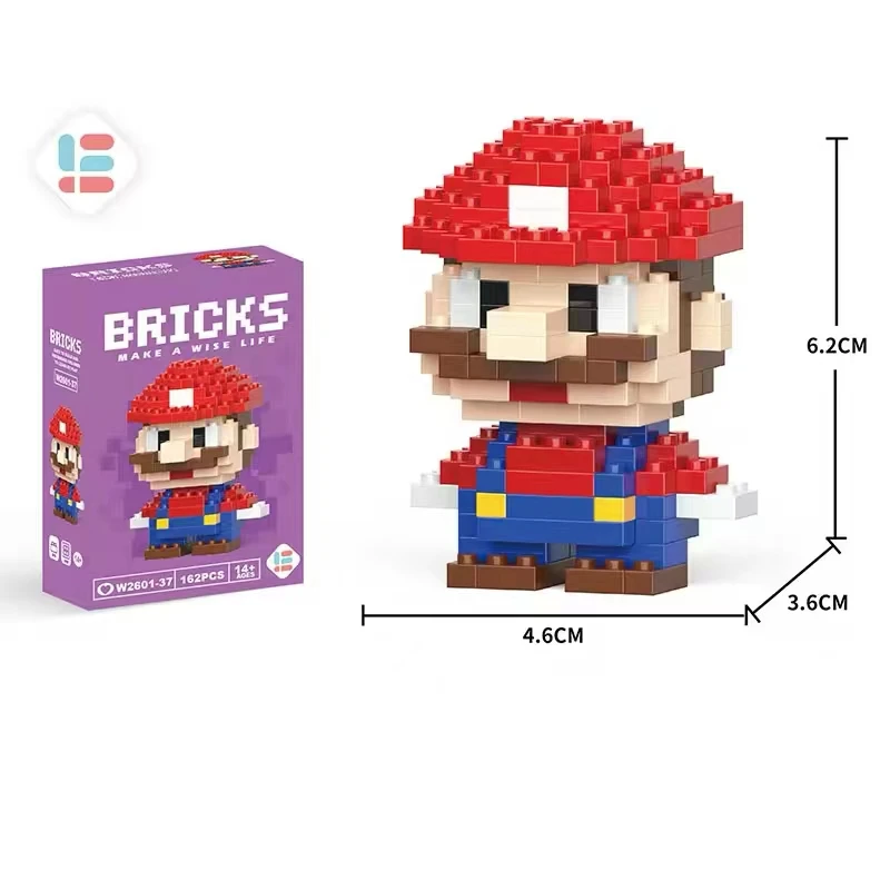 Super Mario Pokeman Toy Building Blacks Lega Blocks Cartoon Character Assembled Model building block Dolls Toys Children Gifts Building Block Toy