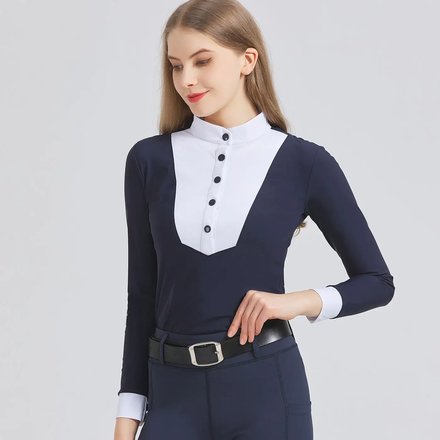 New Women Horse Riding Shirts Equestrian Base Layer Shirts Short Sleeve Riding T-Shirts Competition Equestrian Polo Shirts 2