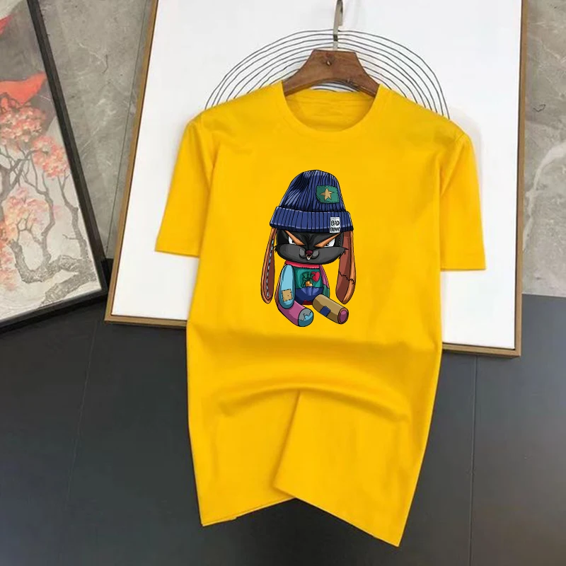 T-shirt in cotone con grafica per uomo e donna moda coreana_voghion.com