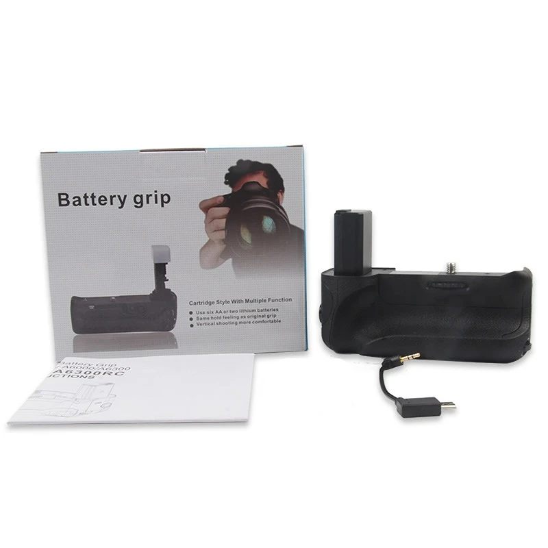 BG-A6300 Vertical Battery Grip holder for Sony A6300 A6000 A6400 A6100 Camera work with NP-FW50 battery