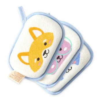 Carino Kawaii Spugna da bagno per bambini Bambini Bambini Piccoli Neonati Spazzola per la pulizia del corpo Asciugamano Spugna da doccia in schiuma da bagno irritante