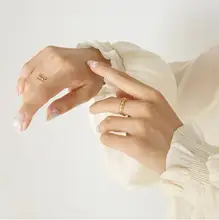  Amaiyllis 18K Gold Vintage Multi-Style Stacking Open Ring Personality Fashion Index Finger Ring For Women Jewelry 