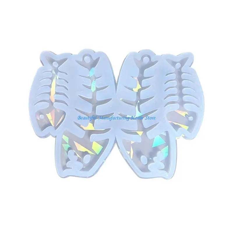 E56A Schmuckgussform Halloween Fishbone Silikonform Holografische Harzform – Detail 9