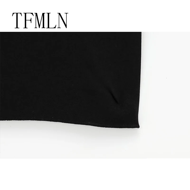 TFMLN Summer Sexy One Shoulder Slim Dress For Women Elegant Sleeveless Hollow Out Asymmetric Dress Chic Ladies Party Dress