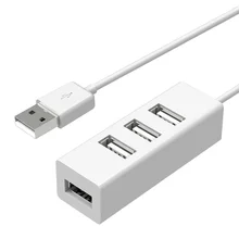 Novo usb hub usb desconcentrador mini pequeno de quatro portas usb 2.0 hub 10 a linha 100cm