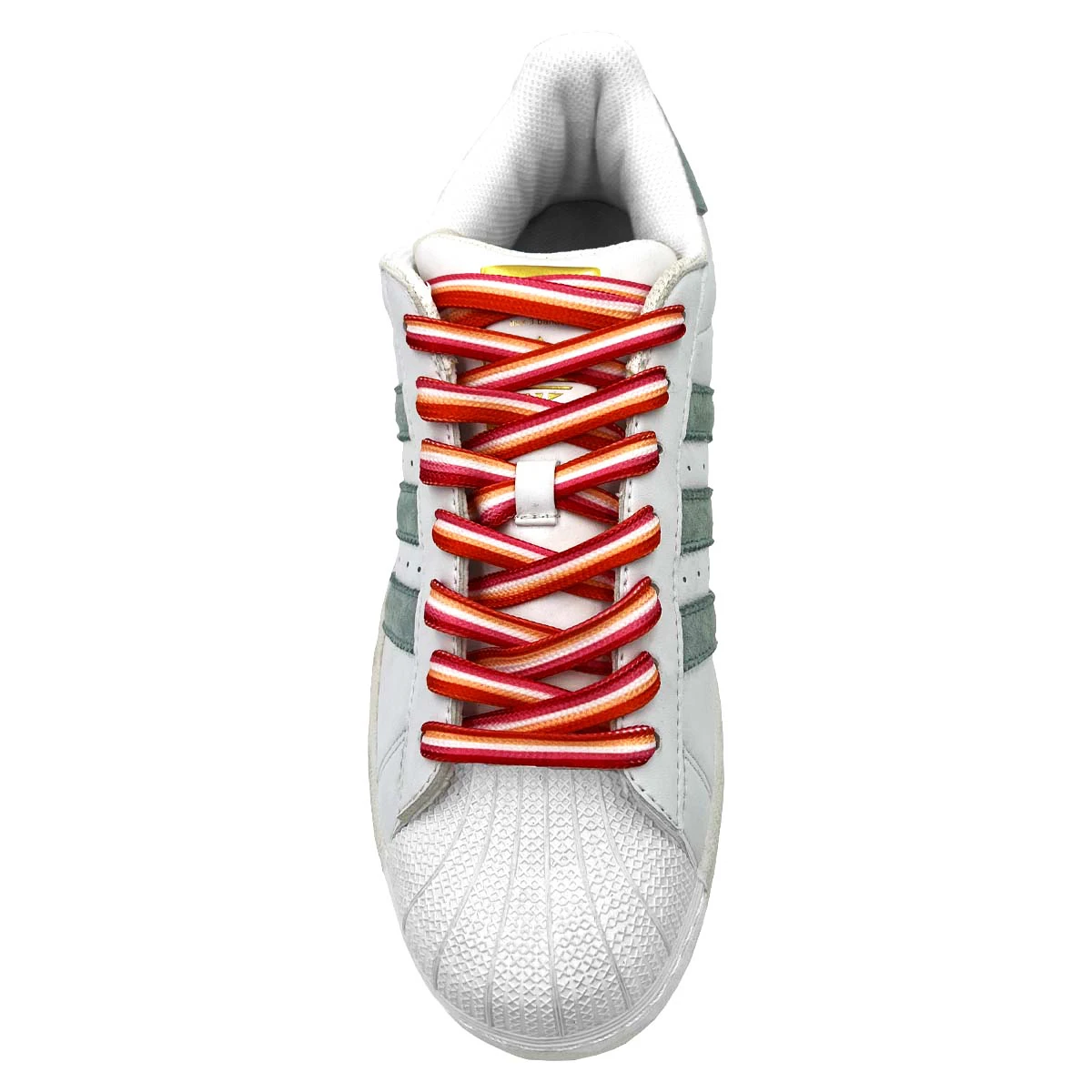 Lesbian Sunset Flag Striped Shoelaces-LGBTQ Accessories for Pride Parades & Events Fits Boots Sneakers & More! shoe laces shoe accessories