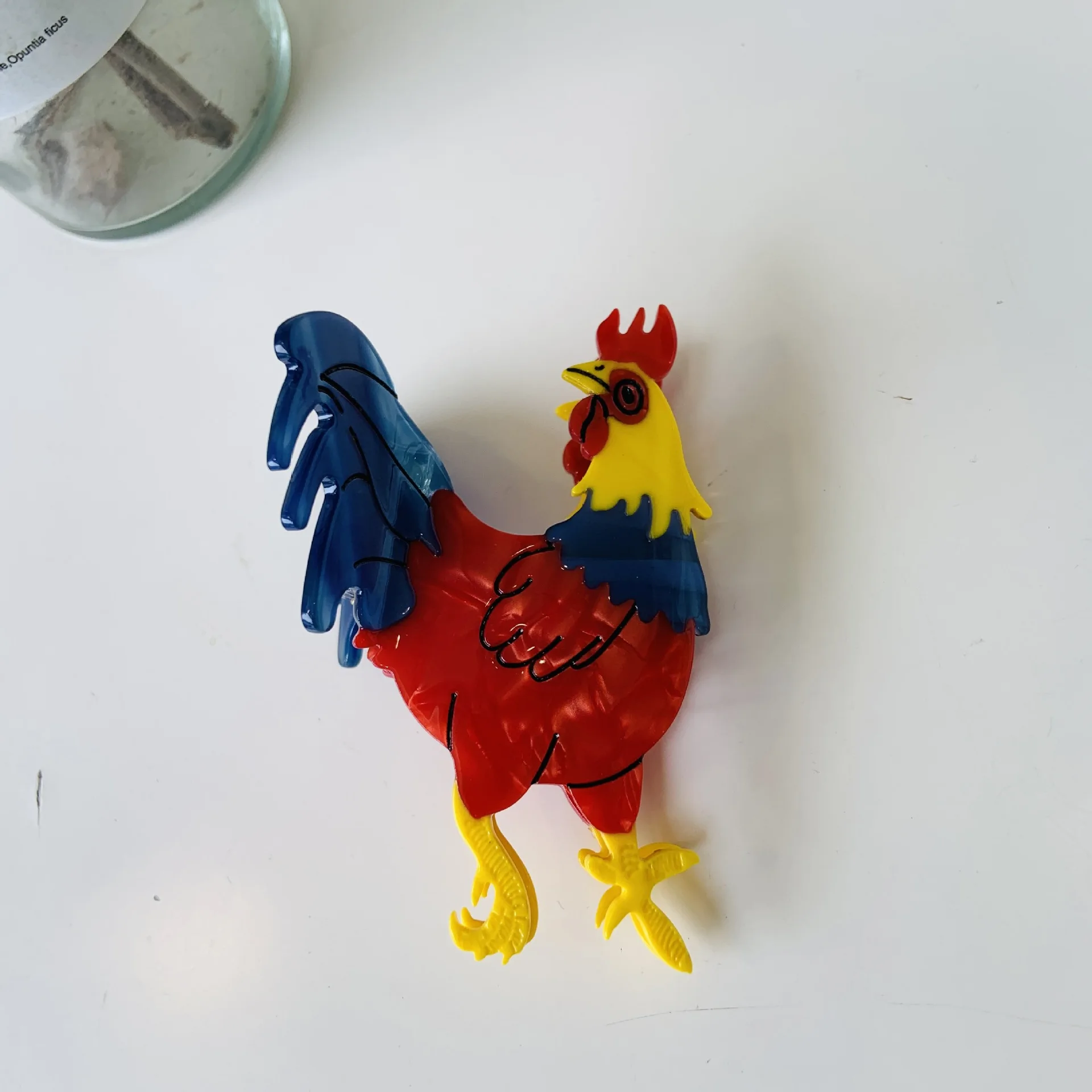 Damen-Clip, Vogel-Acetat-Clip, schwarzer Schwan-Clip, Leopardenmuster, Vogel, Tier, Papagei, Haar-Accessoires, einfache, lustige Hai-Clip-Mode_voghion.com