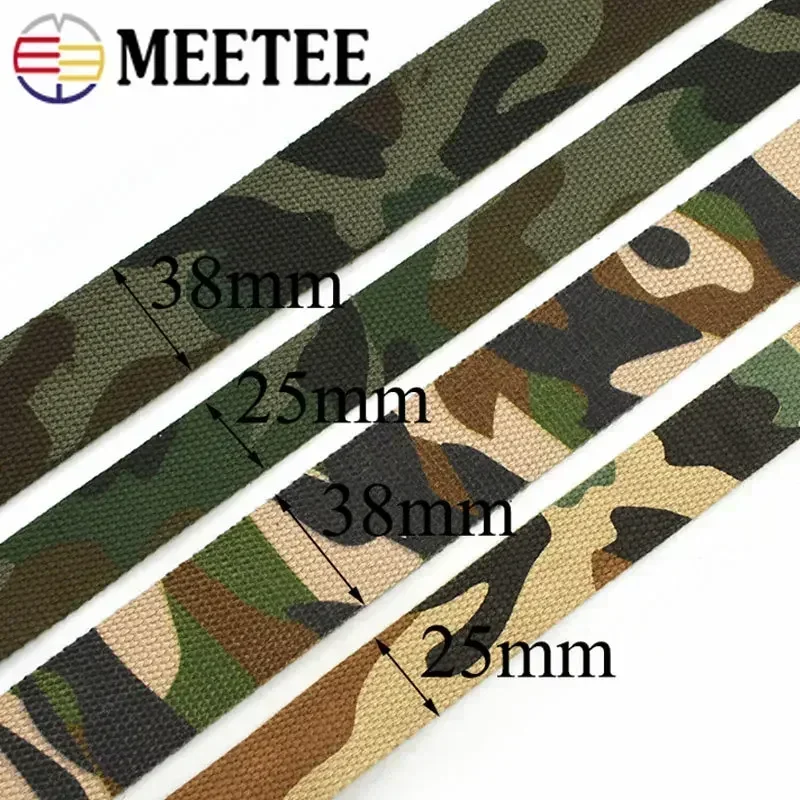 5Yards 25/30/38mm Camouflage Polyester Webbing Bag Strap Garment Ribbon Dog Collar Bias Binding Tapes DIY Sewing Accessories